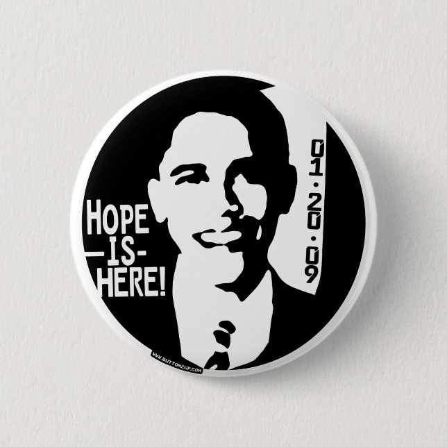 Obama Hope is Here 2009 Gear 2 Inch Round Button (Front)