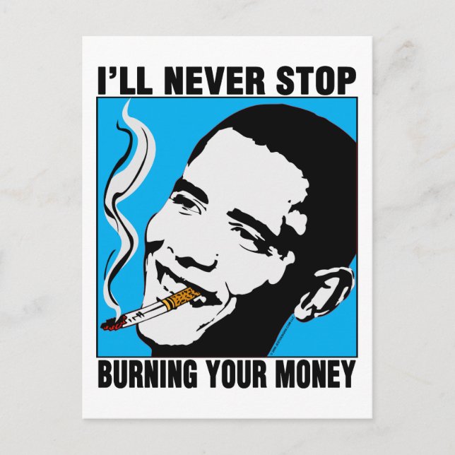 Obama: I'll Never Stop Postcard (Front)