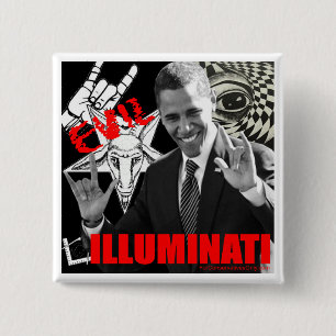 Obama - Illuminati 2 Inch Square Button