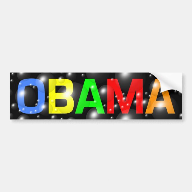 Obama in Colourful Bubbles Bumper Sticker (Front)