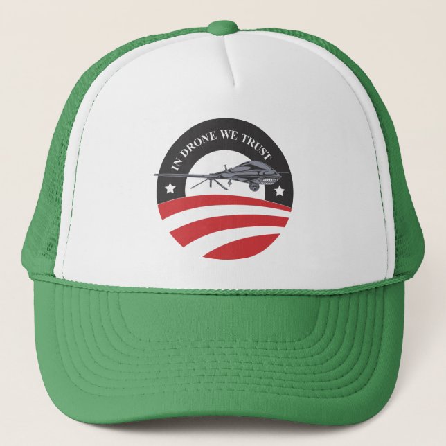 obama-In Drone We Trust- trucker hat (Front)