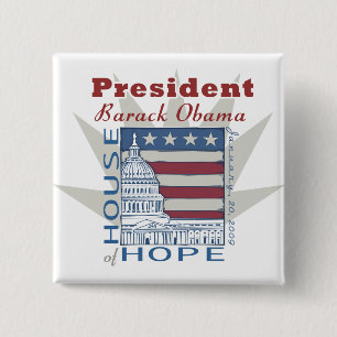 Obama Inaugural Memorabilia 2 Inch Square Button