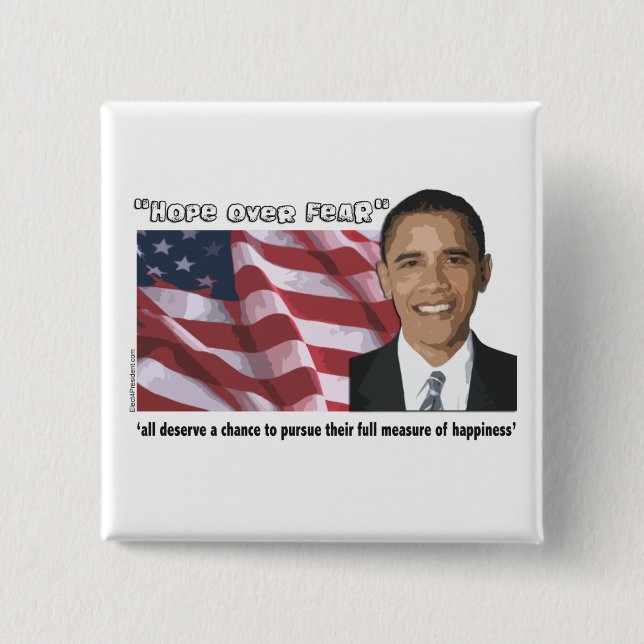 Obama Inaugural Quote Souvenirs 2 Inch Square Button (Front)