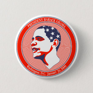 Obama Inauguration in Red White and Blue 2 Inch Round Button