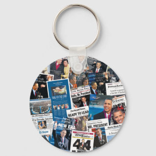 Obama Inauguration Newspaper Keychain