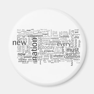 Obama Inauguration Speech Tagcloud Magnet