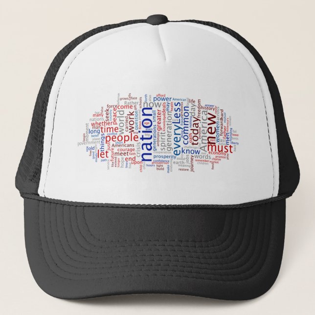 Obama Inauguration Speech Tagcloud Trucker Hat (Front)