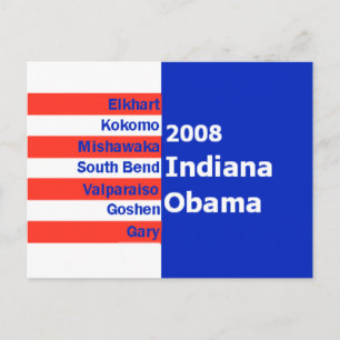 Obama INDIANA Postcard
