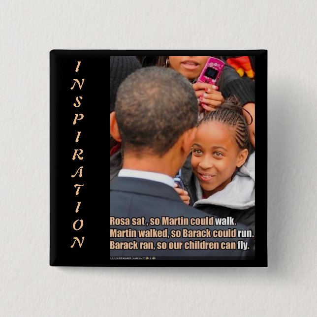 OBAMA Inspirational 2 Inch Square Button (Front)