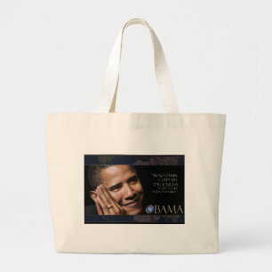 Obama Inspirational Quote Large Tote Bag