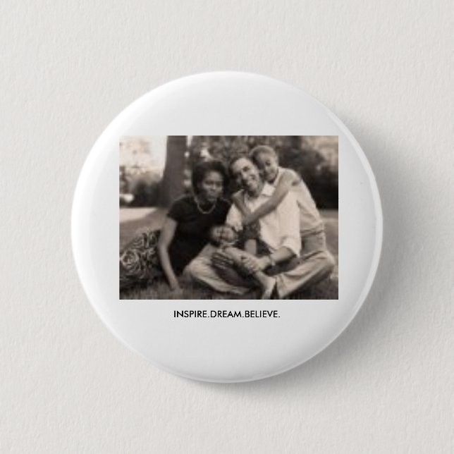 Obama, INSPIRE.DREAM.BELIEVE. 2 Inch Round Button (Front)