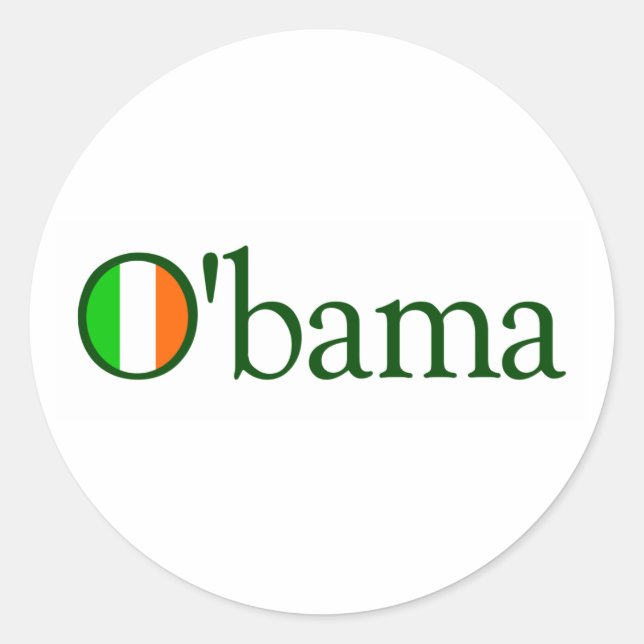 Obama Irish Classic Round Sticker (Front)