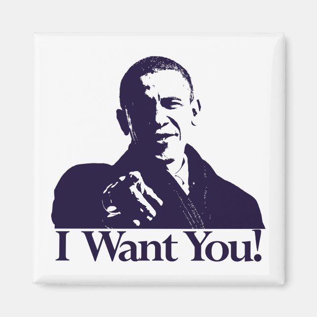 Obama Je Vous Veux ! Magnet (Devant)