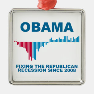 Obama Job Growth Graph Metal Ornament