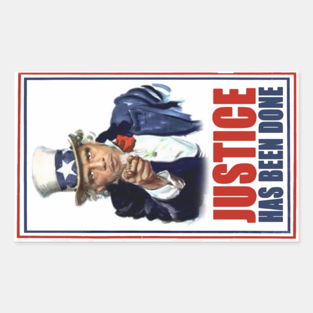 Obama Justice has been done Bin Laden Killed Sticker (Front)