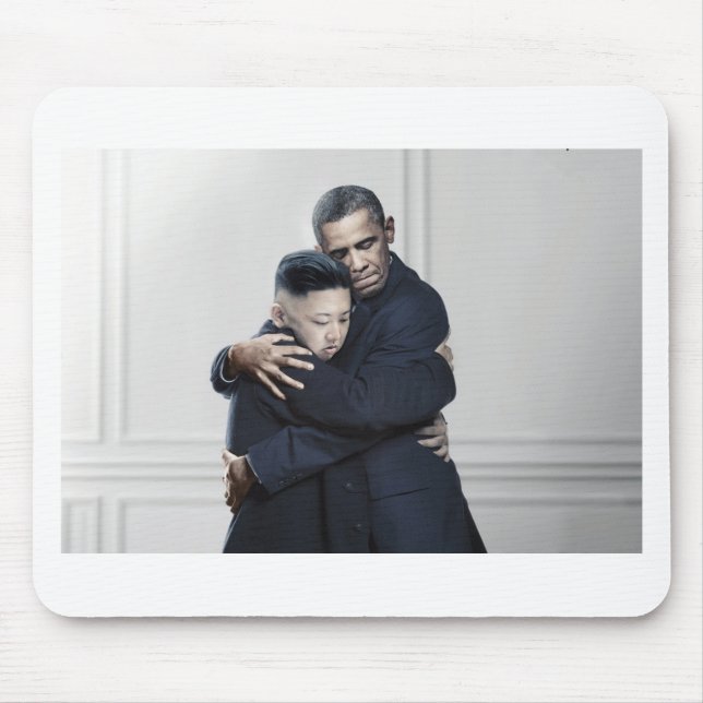 Obama Kim Jong Un North Korea Love Mouse Pad (Front)