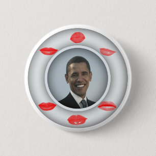 Obama Kisses 2 Inch Round Button