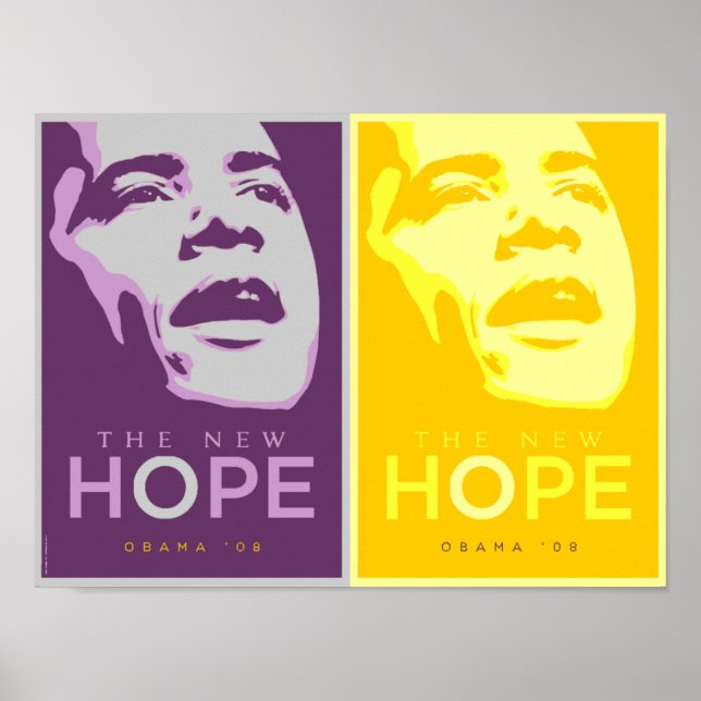 Obama, la nouvelle affiche de l'espoir violet et o (Devant)