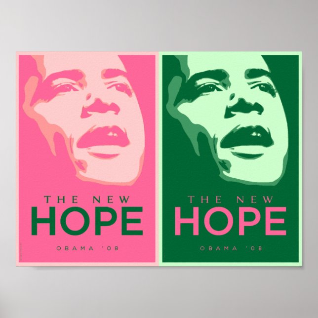 Obama - Le nouvel espoir rose et vert Poster 2 (Devant)