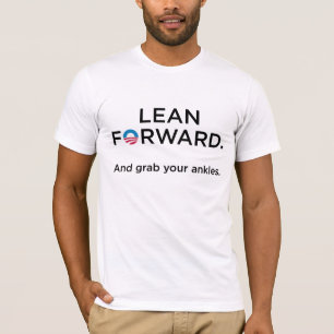 Obama Lean Forward Black Text T-Shirt