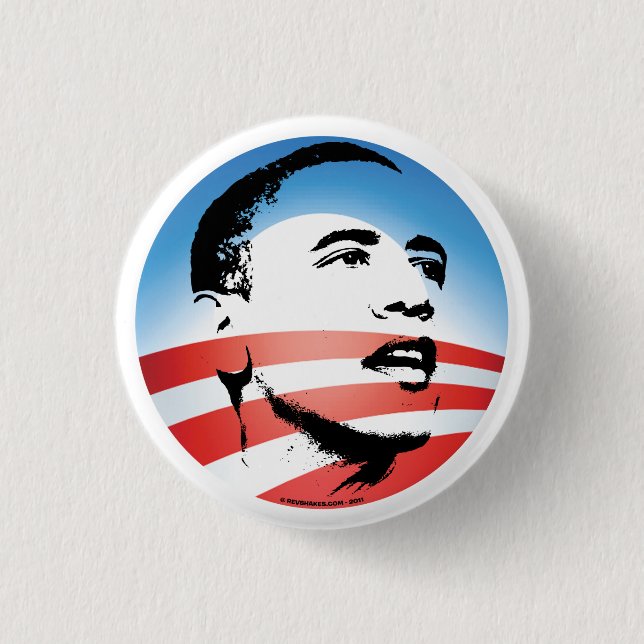 Obama Logo - Plain 1 Inch Round Button (Front)
