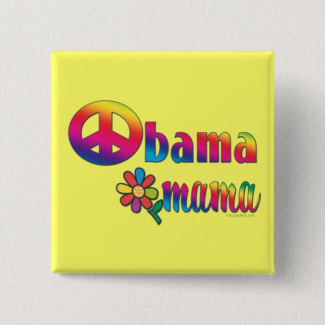 Obama Mama 2 Inch Square Button (Front)