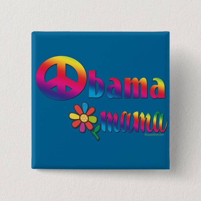 Obama Mama 2 Inch Square Button (Front)