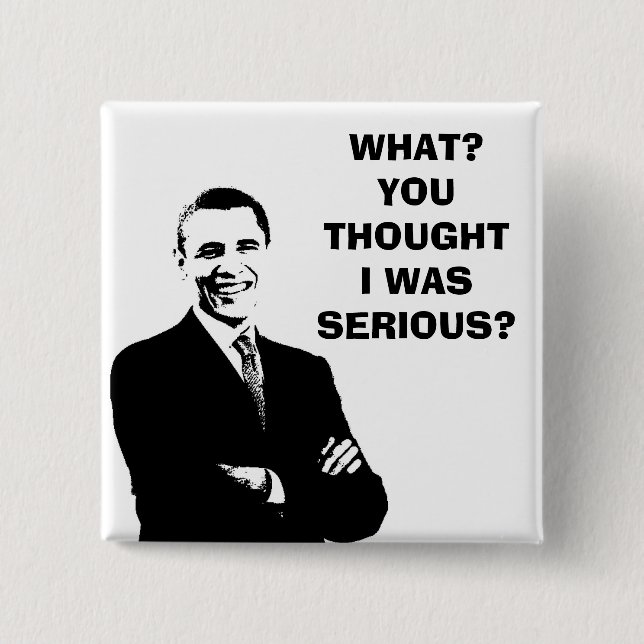 OBAMA MERCHANDISE 2 INCH SQUARE BUTTON (Front)