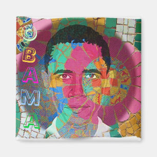 Obama Mosaic Square Magnet