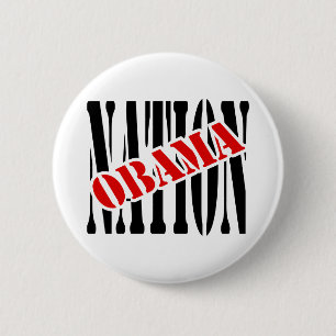 Obama Nation With Overlap and Outline 2 Inch Round Button