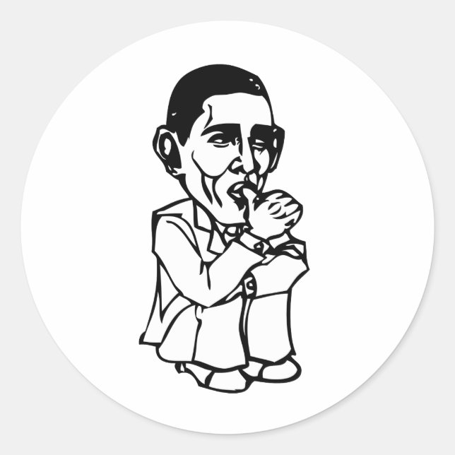 Obama needs a diaper change classic round sticker (Front)