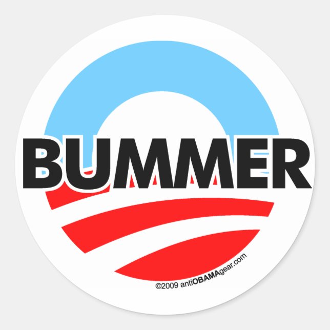 Obama O Bummer Logo Classic Round Sticker (Front)