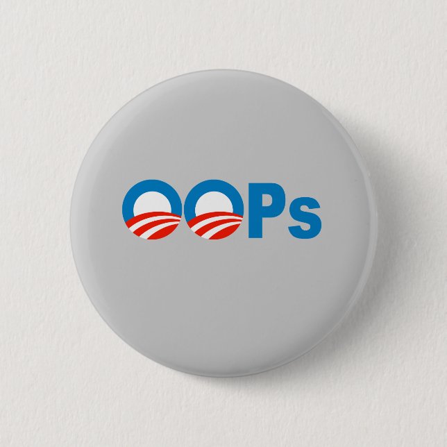 Obama oops 2 inch round button (Front)