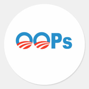Obama oops classic round sticker