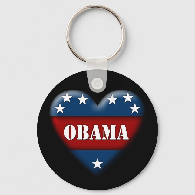 obama patriotic heart keychain (Front)
