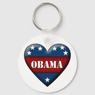 obama patriotic heart keychain