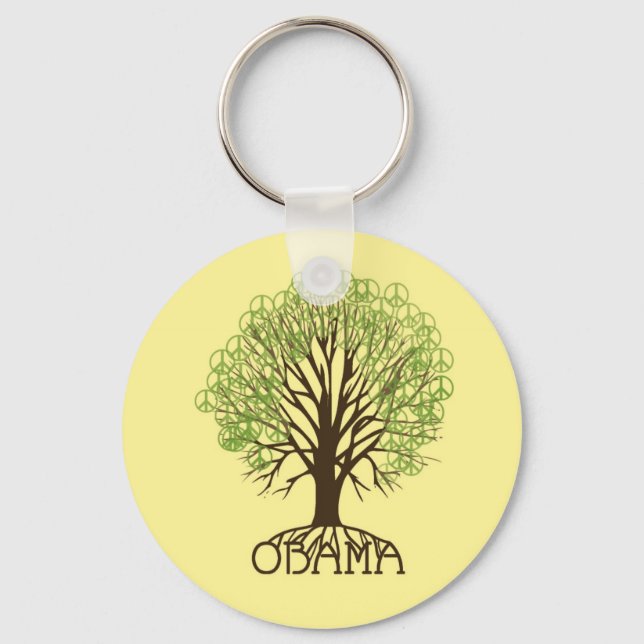 Obama Peace Tree Keychain (Front)