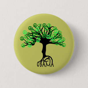 obama peace tree of life button