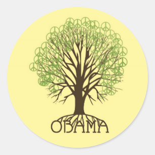 Obama Peace Tree Sticker