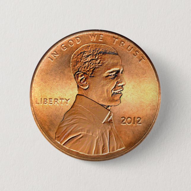 Obama Penny Button 2012 Edition (Front)
