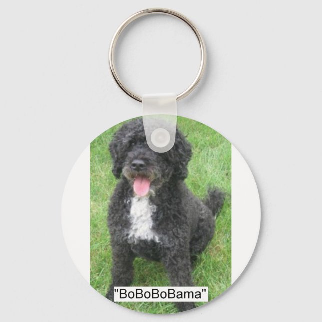 Obama Pet Portuguese Water dog Keychain (Front)