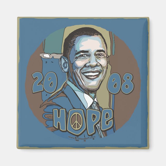 Obama Portrait 2008 Hope Magnet (Front)