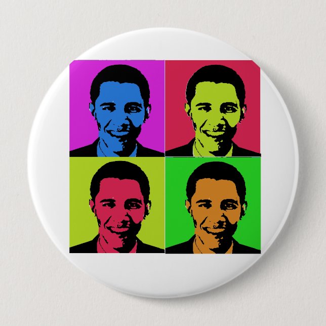 Obama Portrait 4 Inch Round Button (Front)
