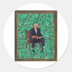 Obama Portrait Tee _1  Classic Round Sticker