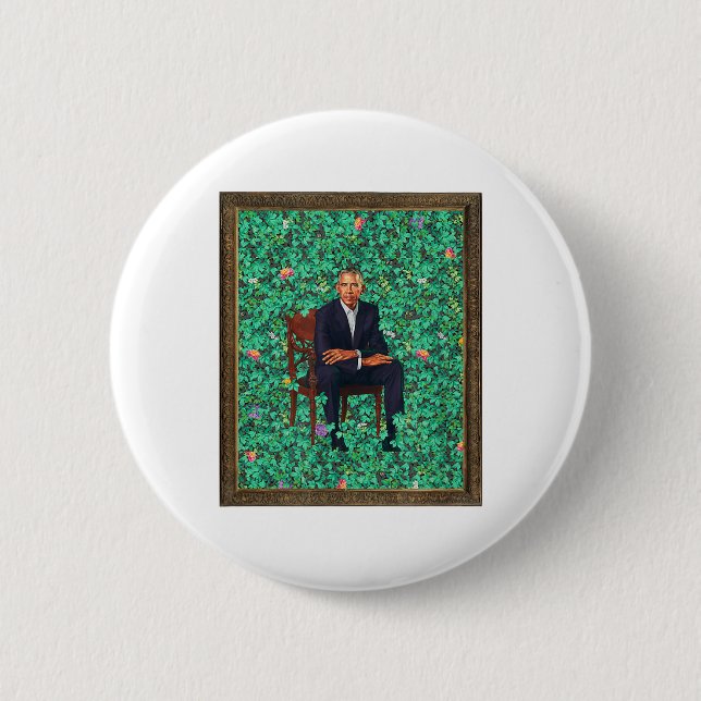 Obama Portrait Tee  2 Inch Round Button (Front)