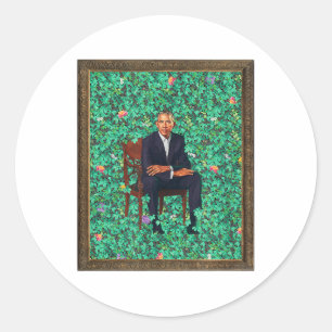 Obama Portrait Tee Classic Round Sticker