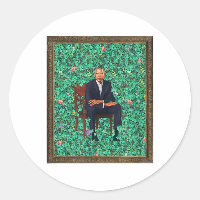 Obama Portrait Tee  Classic Round Sticker (Front)