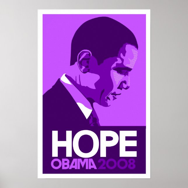 Obama - Poster de couleur pourpre foncée Hope (Devant)