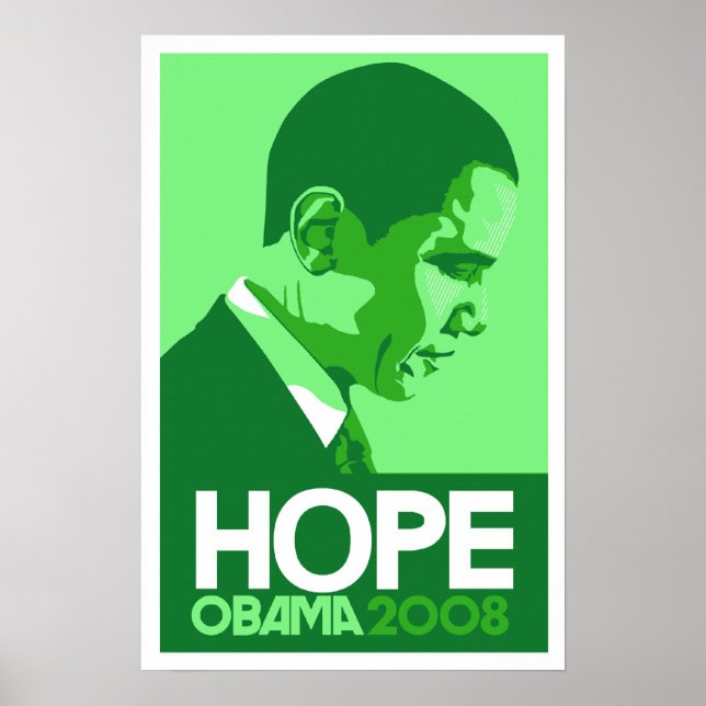 Obama - Poster vert foncé Hope (Devant)