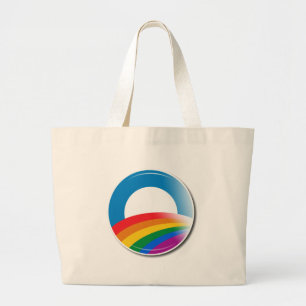 Obama Pride Button Large Tote Bag